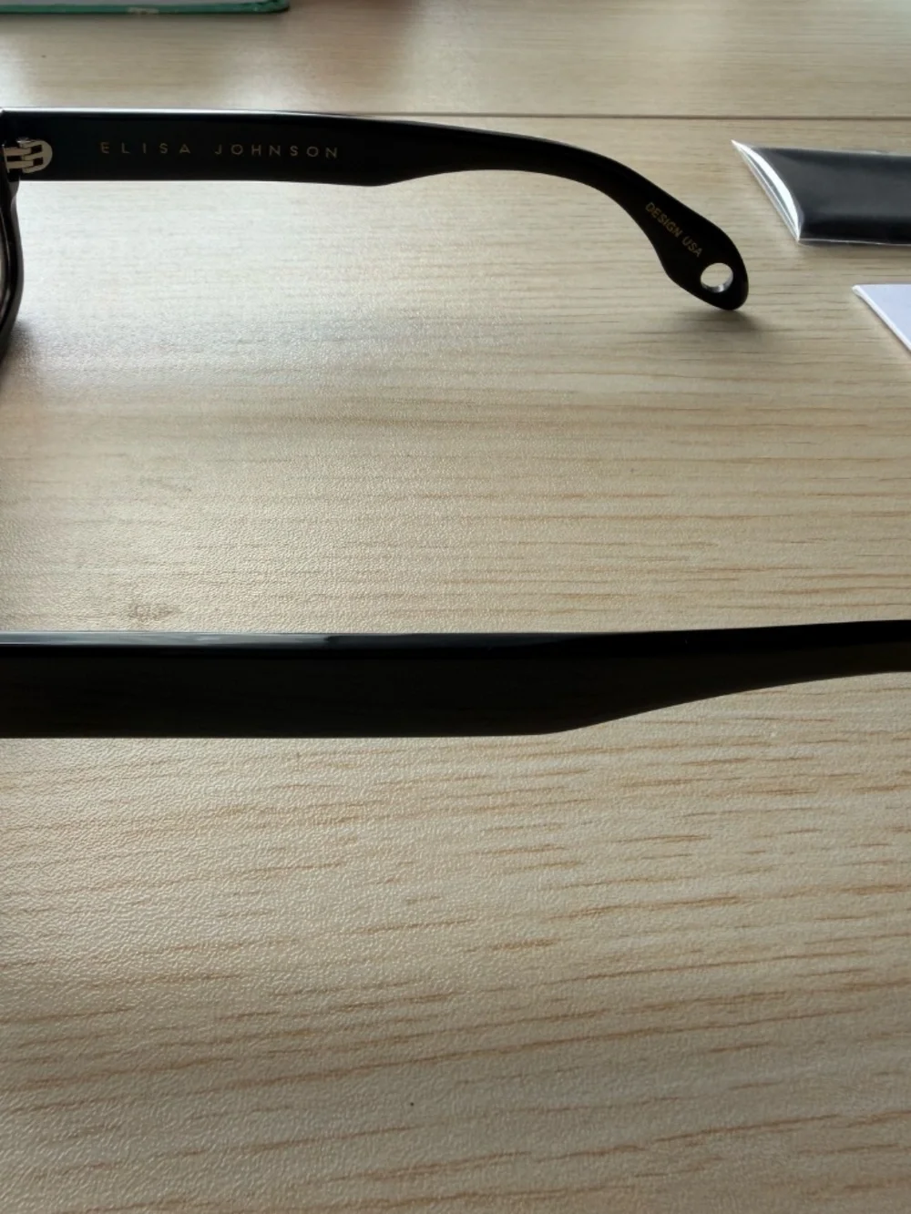 Elisa Johnson Jane Mini in Gloss Black Lens Sunglasses w/ Case